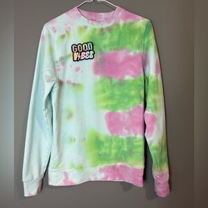 Make Market size small Tie-Dye Sweatshirt with Good Vibes Patch, pull over